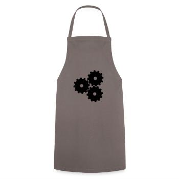 Gear Zahnrad Icon - Cooking Apron - grey - Front - AI Model Male 185 dark (185cm)
