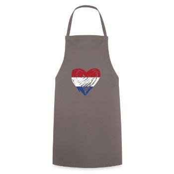 Netherlands Heart - Cooking Apron - grey - Front - AI Model Male 185 dark (185cm)