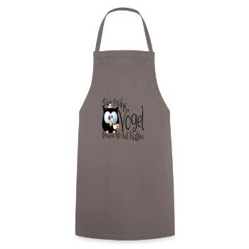 Der frühe Vogel braucht viel Kaffee - Kochschürze - Grau - Vorne - AI Model Male 185 dark (185cm)