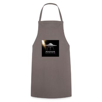 We Come in Peace - Cooking Apron - grey - Front - AI Model Male 185 dark (185cm)