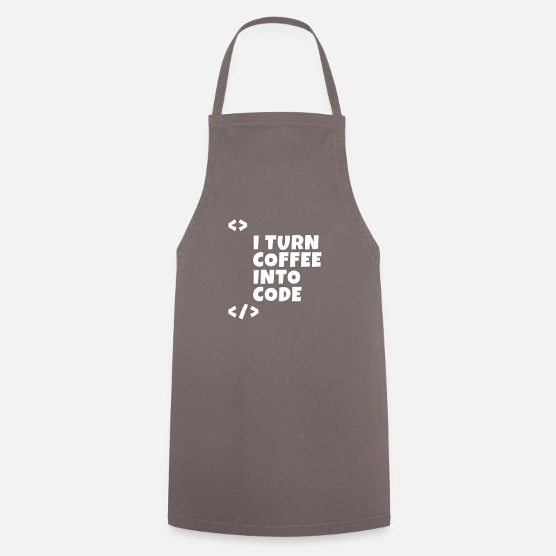 I turn coffee into code Programmierer Entwickler - Kochschürze - Grau