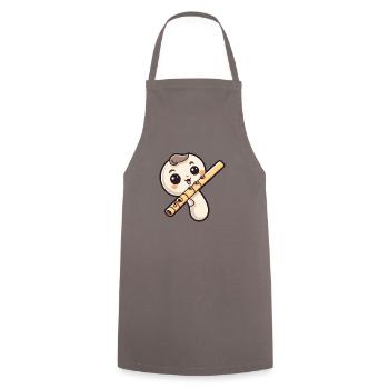 Flûte dans le style comique - Tablier de cuisine - gris - Devant - AI Model Male 185 dark (185cm)