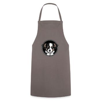 Cute puppy - Cooking Apron - grey - Front - AI Model Male 185 dark (185cm)