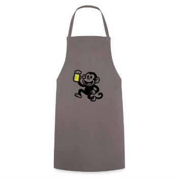 Bière de singe drôle - Tablier de cuisine - gris - Devant - AI Model Male 185 dark (185cm)