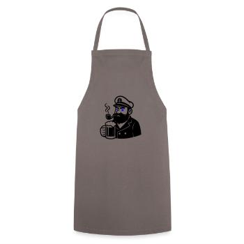 Capitaine Bière - Tablier de cuisine - gris - Devant - AI Model Male 185 dark (185cm)