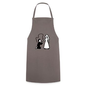 Ehepaar Hochzeit Peitsche - Kochschürze - Grau - Vorne - AI Model Male 185 dark (185cm)