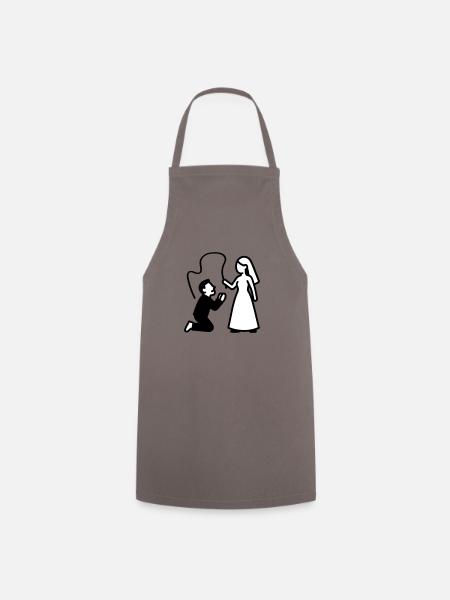 Ehepaar Hochzeit Peitsche - Kochschürze - Grau