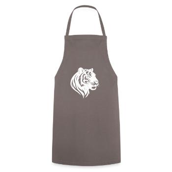 Tiger Head Tribal - Cooking Apron - grey - Front - AI Model Male 185 dark (185cm)