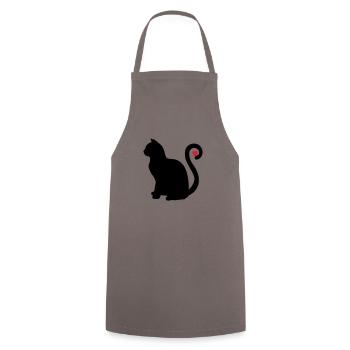 katze schwarz herz - Kochschürze - Grau - Vorne - AI Model Male 185 dark (185cm)