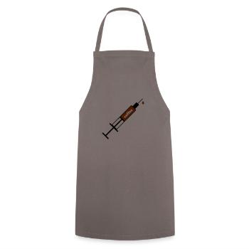 Kaffee Coffee Sucht Spritze - Kochschürze - Grau - Vorne - AI Model Male 185 dark (185cm)