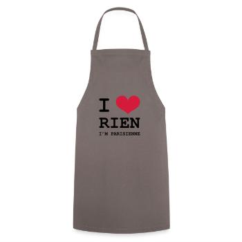 I Love Paris I'm Nothing - Cooking Apron - grey - Front - AI Model Male 185 dark (185cm)