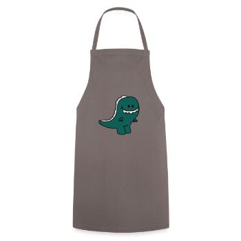 Doux mignon petit T- Rex enfant - Tablier de cuisine - gris - Devant - AI Model Male 185 dark (185cm)