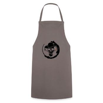 head of death card poker as square skull - Cooking Apron - grey - Front - AI Model Male 185 dark (185cm)