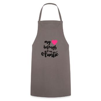 My heart belongs to my Auntie - Cooking Apron - grey - Front - AI Model Male 185 dark (185cm)