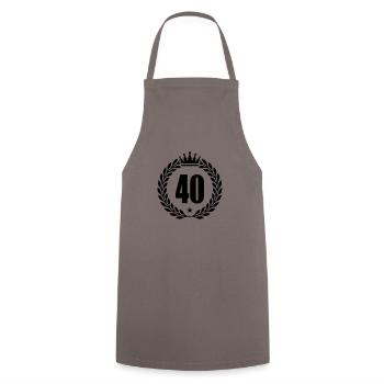 40 kranz krone - Kochschürze - Grau - Vorne - AI Model Male 185 dark (185cm)