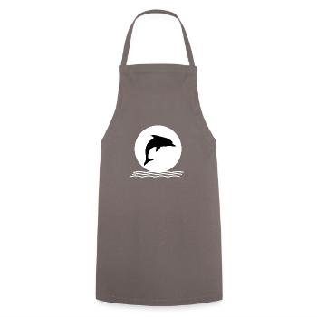 Dolphin dolphins - Cooking Apron - grey - Front - AI Model Male 185 dark (185cm)