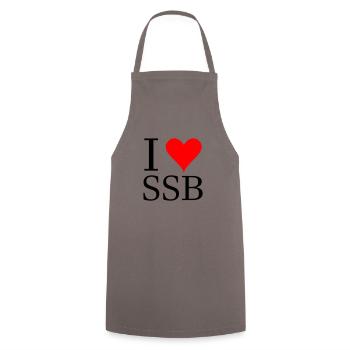 i love ssb - Cooking Apron - grey - Front - AI Model Male 185 dark (185cm)