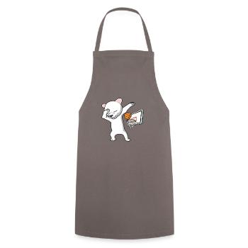 dab dabbing polar bear basketball bear sport baer of - Cooking Apron - grey - Front - AI Model Male 185 dark (185cm)