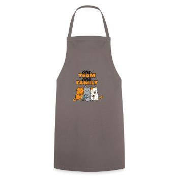 équipe famille chat biscuits chien sport mère gâteau - Tablier de cuisine - gris - Devant - AI Model Male 185 dark (185cm)