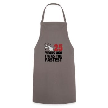 25 Years Ago I Was The Fastest - Cooking Apron - grey - Front - AI Model Male 185 dark (185cm)