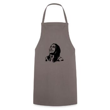 Joyeux heureux Reconnaissant Femme élégante - Tablier de cuisine - gris - Devant - AI Model Male 185 dark (185cm)