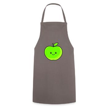 apfel - Kochschürze - Grau - Vorne - AI Model Male 185 dark (185cm)