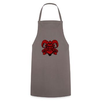 krampus - Cooking Apron - grey - Front - AI Model Male 185 dark (185cm)
