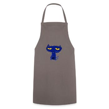 sad blue cat - Cooking Apron - grey - Front - AI Model Male 185 dark (185cm)