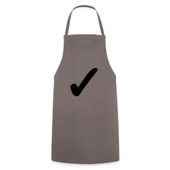 Ok - Ja - In Ordnung - Passt - Kochschürze - Grau - Vorne - AI Model Male 185 dark (185cm)
