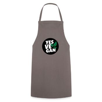 Yes Vegan / Yes ve gan (3c) - Tablier de cuisine - gris - Devant - AI Model Male 185 dark (185cm)