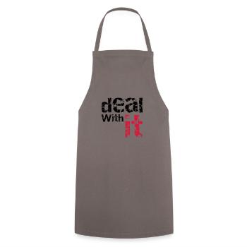 deal with it - Kochschürze - Grau - Vorne - AI Model Male 185 dark (185cm)