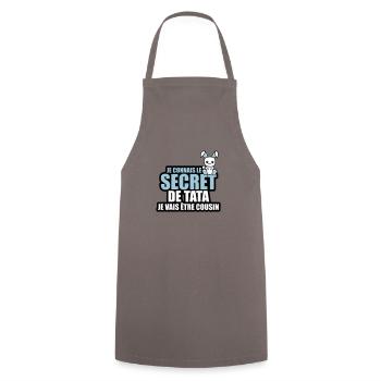 je connais le secret de tata je vais être cousin - Tablier de cuisine - gris - Devant - AI Model Male 185 dark (185cm)