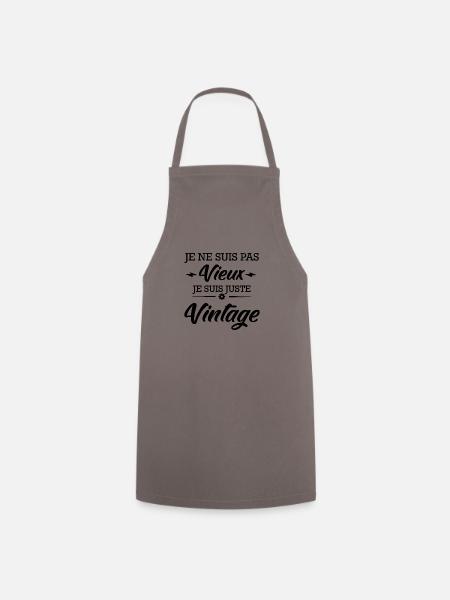 je ne suis pas vieux je suis vintage - Tablier de cuisine - gris