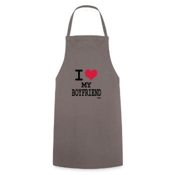 j'aime mon ami par wam - Tablier de cuisine - gris - Devant - AI Model Male 185 dark (185cm)