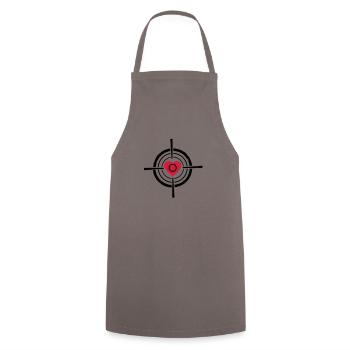 Love target - Cooking Apron - grey - Front - AI Model Male 185 dark (185cm)
