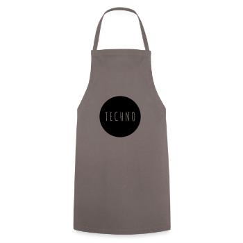 Techno Kreis - Kochschürze - Grau - Vorne - AI Model Male 185 dark (185cm)