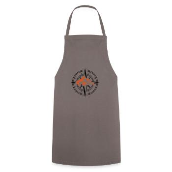 kompass berge - Kochschürze - Grau - Vorne - AI Model Male 185 dark (185cm)