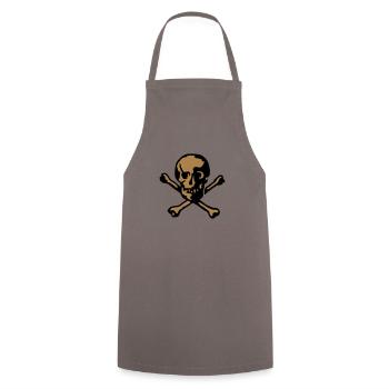 terrifying skull 2 - Cooking Apron - grey - Front - AI Model Male 185 dark (185cm)