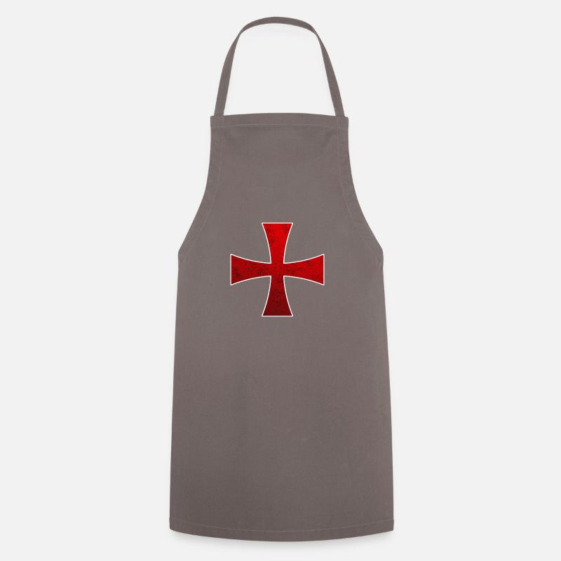 Knights Templar Crusader Knights Templar - Cooking Apron - grey