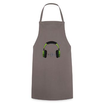 casque musique - Tablier de cuisine - gris - Devant - AI Model Male 185 dark (185cm)
