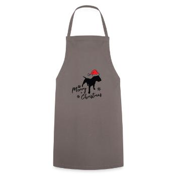 Joyeux Noël Bull Terrier - Tablier de cuisine - gris - Devant - AI Model Male 185 dark (185cm)