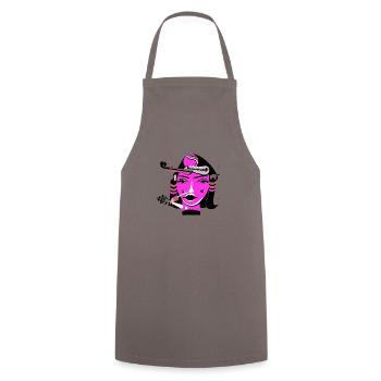Music Girl - Cooking Apron - grey - Front - AI Model Male 185 dark (185cm)