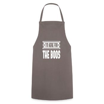 I ́m Here For The Boos - Cooking Apron - grey - Front - AI Model Male 185 dark (185cm)