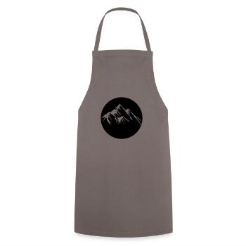 Berge Mountains - Kochschürze - Grau - Vorne - AI Model Male 185 dark (185cm)