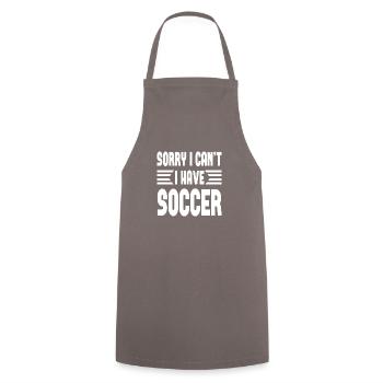 Sorry I Can ́t I Have Soccer - Cooking Apron - grey - Front - AI Model Male 185 dark (185cm)