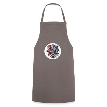American Football - Spieler - Logo - Touchdown - Kochschürze - Grau - Vorne - AI Model Male 185 dark (185cm)