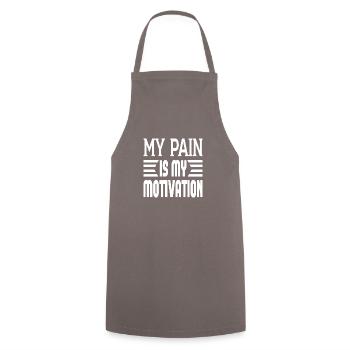 Ma douleur est ma motivation - Tablier de cuisine - gris - Devant - AI Model Male 185 dark (185cm)