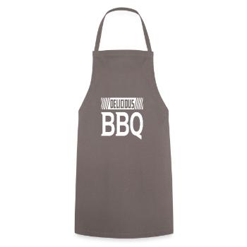 Delicious BBQ - Cooking Apron - grey - Front - AI Model Male 185 dark (185cm)