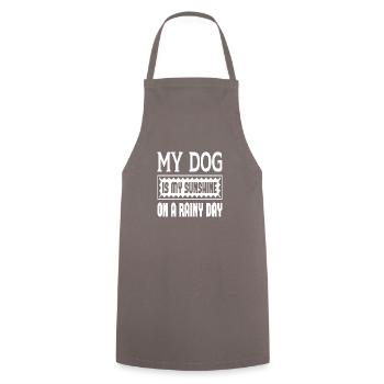 Mon chien est mon soleil un jour de pluie - Tablier de cuisine - gris - Devant - AI Model Male 185 dark (185cm)