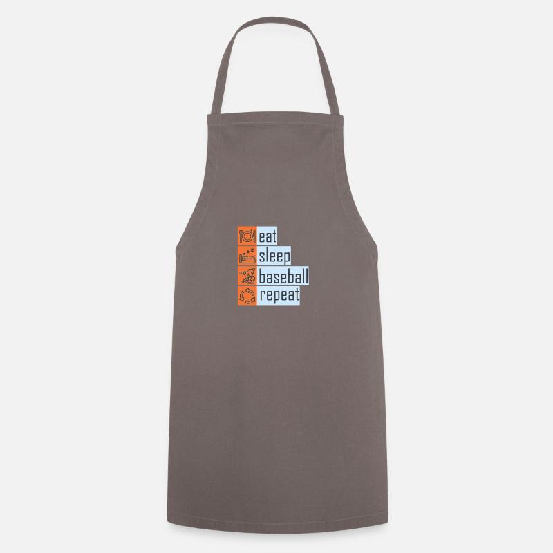 Eat Sleep Baseball Repeat - Cooking Apron - grey